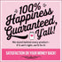 Pink satisfaction guarantee advertisement for Handmade Wooden Santa Tracker Snowman Christmas Ornament
